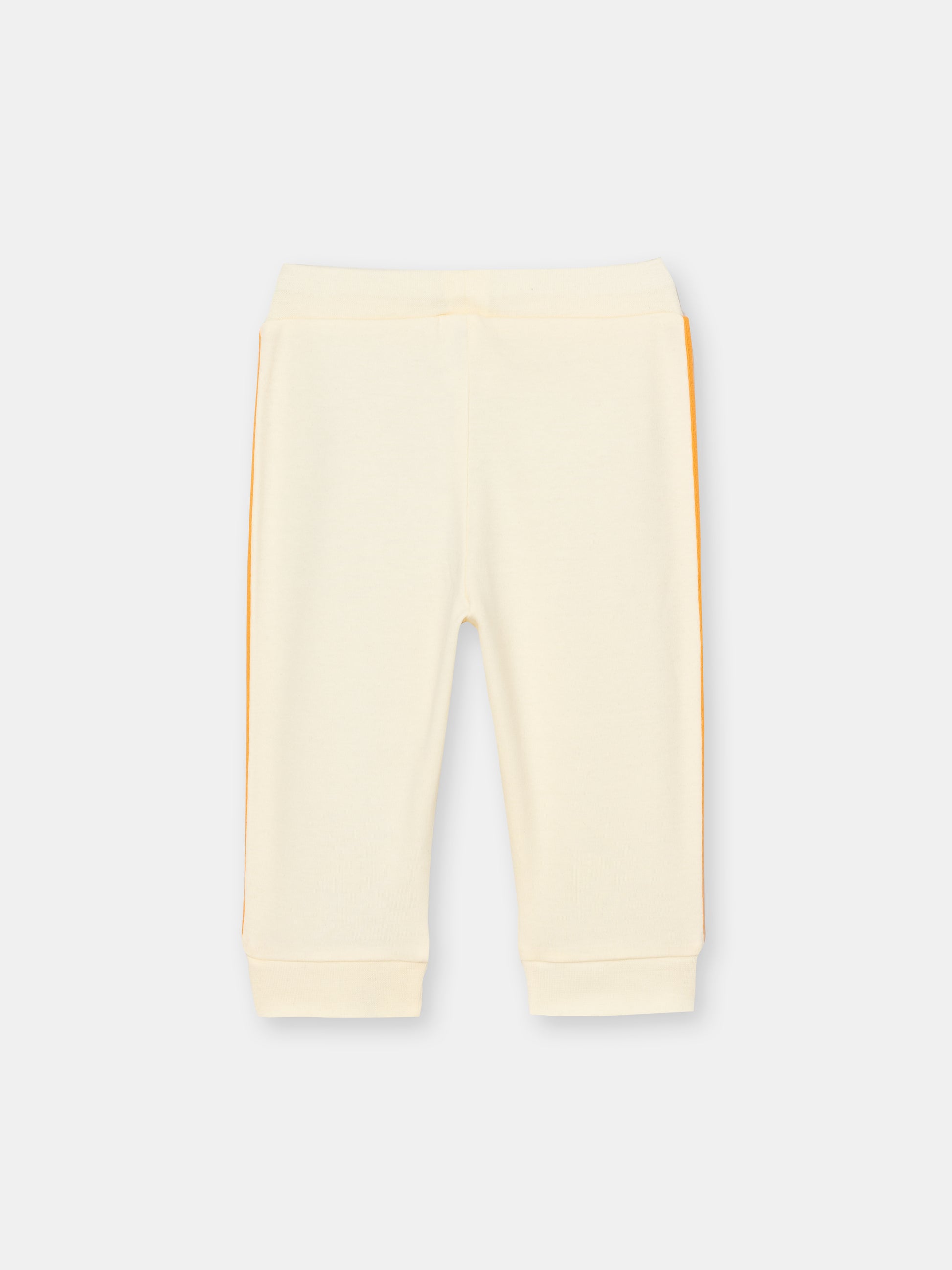 CWNB 70082-21-285 - Cherubino newborn baby boys ecru pants with hello elefunto embroidery - back